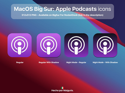 macOS Big Sur: Apple Podcasts icons app apple bigsur icons macos macos icon maiguris podcasts ui