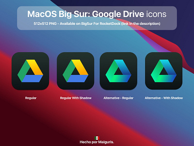 macOS BigSur: Google Drive Icons app apple bigsur google google drive icons macos macos icon maiguris ui
