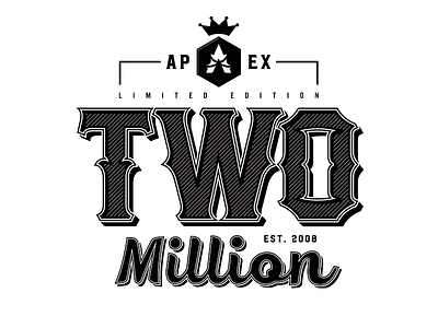 Apex Apparel 2 Million Edition design custom lettering font lettering type type design