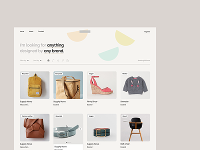 Search basket brand buy desktop design ecommerce eshop filter find leather list view merino minimalism product recycled search bar search results simple vegan web design