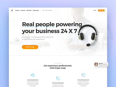 unused concept button call flat headphones hero homepage image meeting power redesign support web