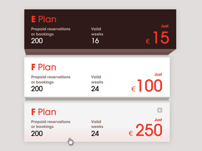 Pricing table 3d booking box boxes braun interface minimalism modern money plan plans pricing purchase reservation simple subscription table ui