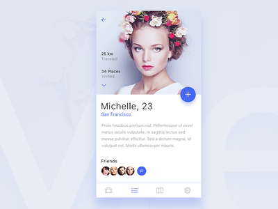 Profile screen for upcoming ios app adding age california friends info ios san francisco simplicity stats ui user