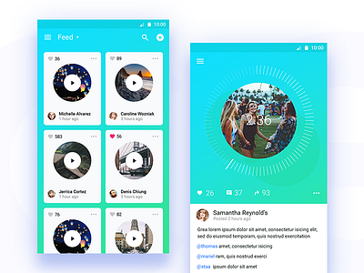 Music app for android (Material design) android feed material design music play record sound ui