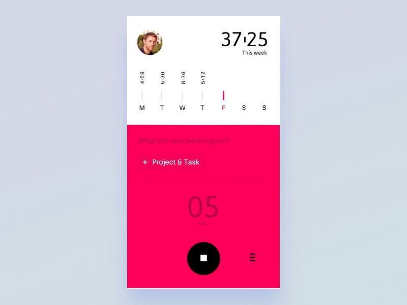 Tracking tool - ios app - animation app ios calendar week timer time exploration ui tracking tracker gif animation