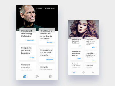 Quotes by Steve Jobs and Adele (ios app)