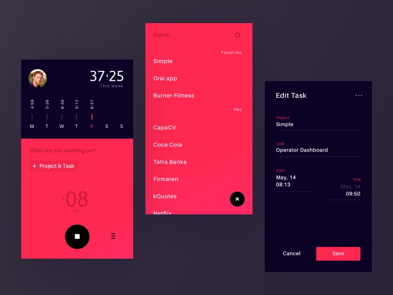 Tracking app Night mode by Stano Bagin for PLATFORM on Dribbble