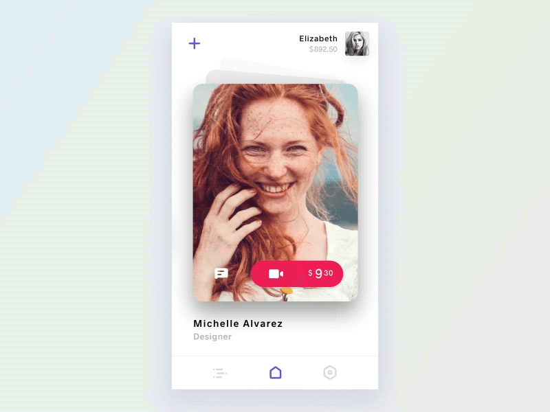 card animation for DM app animation app chat concept design gif layout mobile ui ux video