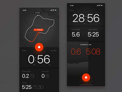 Running app concept, ios app application fitness ios iphone navigate nike run running strava ui ux