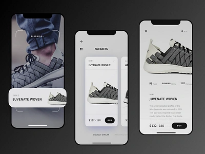 AR - Concept app (sneakers) adidas app application basket boots buy now cards design ecommerce ios iphone mobile nike price running shoes sneakers ui ux vr