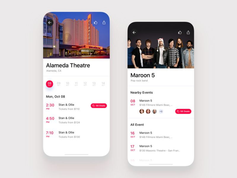 Event App - iPhone app application calendar date design event events app friends ios mobile music musician nearby sell share ticket time ui ux venue