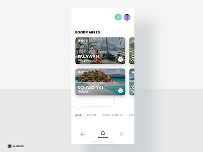 Travel App - Bookmarked