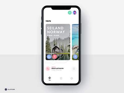 Travel App - Trip Detail / Animation animation animation after effects app app design application beach destination hiking holiday ios iphone kayak mallorca mobile norway planning search skyscanner trips