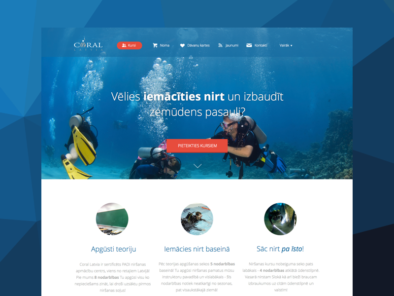 Diving Client Work In Progress web web design diving website landing page ui ux clean design flat sketch sketch 3