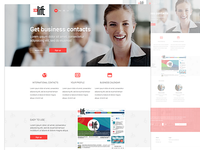 Business contact site sign up page clean flat landing page sign up sketchapp