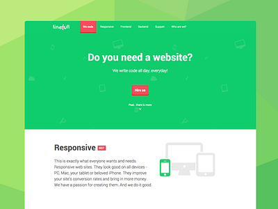 Simple landing page for Web Dev Agency clean flat landing page web agency