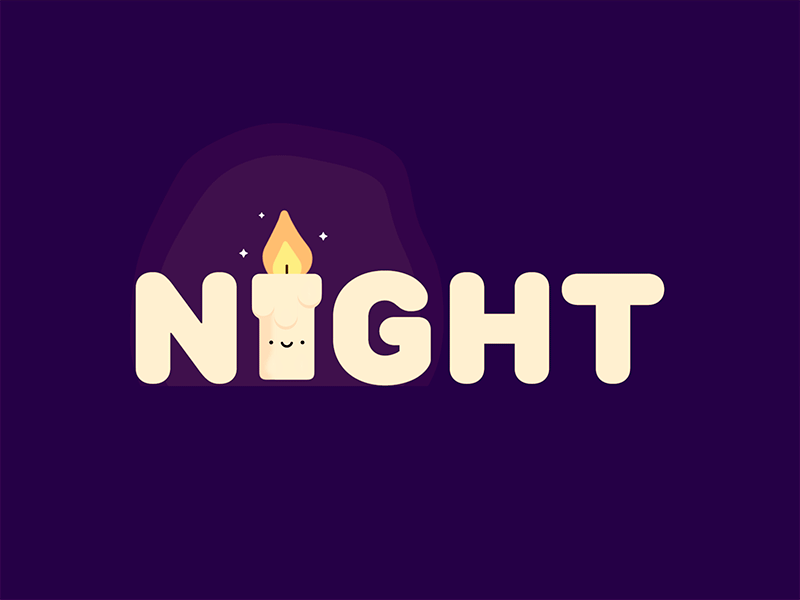 Night candle candle animation font font animation typography typography animation