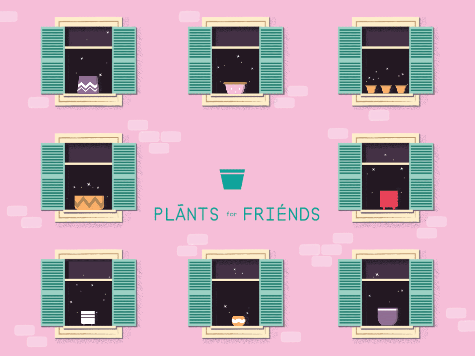 Postcard for PFF font font animation green pink plant plants animation typogaphy typography animation