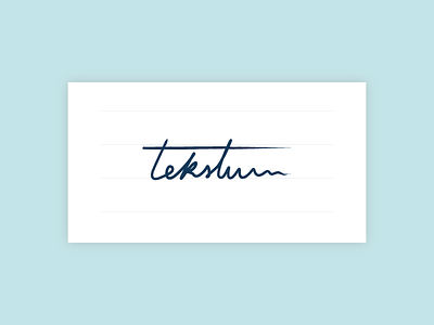 Tekstum book branding handwritten logo script