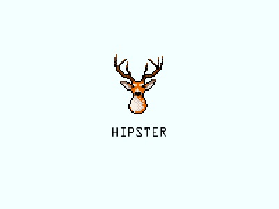 Hipster art deer hipster icon pixel