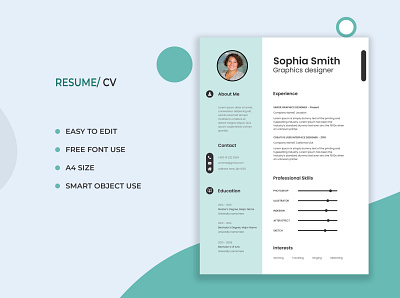 Resume/ CV design adobe illustrator adobe photoshop branding creative design graphic design graphics resume cv resume design resume template template design