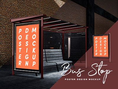 Bus Stop Poster Design Mockup