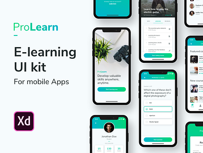 ProLearn - E-learning Mobile UI Kit bella store classroom app courses ui kit distance learning ui kit e learning app ui kit e learning college system e learning school system e learning university system masterclass app ui kit offline learning app online education online education for college online education for school online education for university online learning app online learning app ui kit online learning for high school