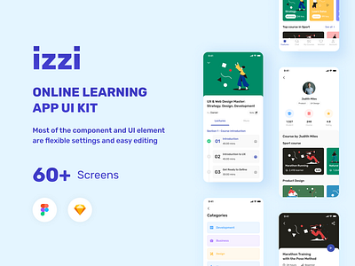 Izzi Online Learning App UI Kit