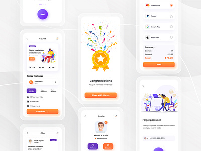 Horbax Online Learning App UI Kit by Bella Agency on Dribbble