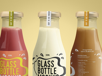 Realistic Glass Bottle Mockups