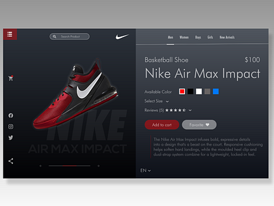 Nike Air Max Impact app branding design web