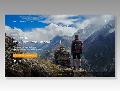 Lets Travel app art design flat ui ux web website