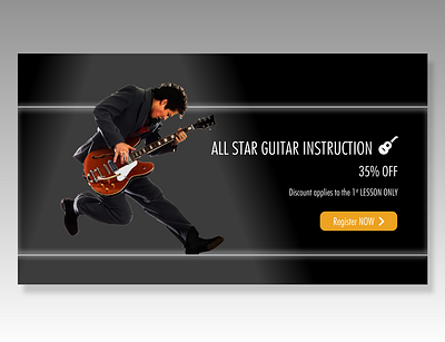 Guitar Lesson - Promo Banner app art banner banner design design guitar minimal promo ui ux web website