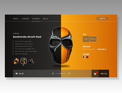Deathstroke Airsoft Tactical Mask app art design minimal ui ux web website