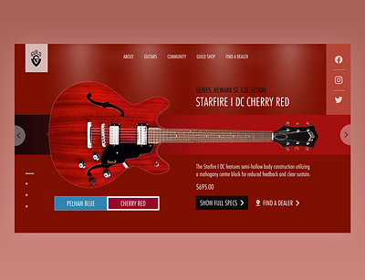 Guild Starfire I DC Cherry Red app art banner banner design design minimal ui ux web website