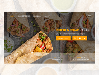 Food Recipes Website Concept Design (02) art banner banner design design food minimal mockup mockup design ui ux web website