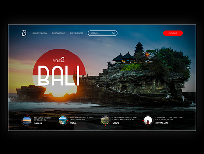 Bali, Indonesia art banner banner design design minimal mockup design ui ux web website