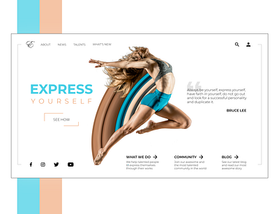 Express Yourself app art banner banner design design minimal mockup mockup design ui ux web website