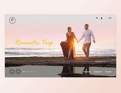 Romantic Trip art banner banner design design minimal mockup mockup design ui ux web website