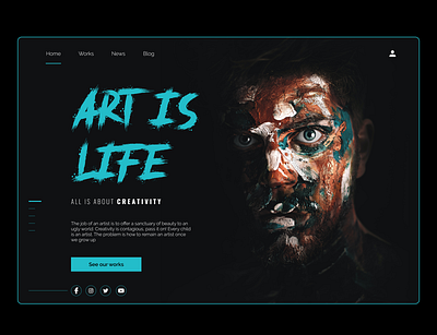 Art is Life art banner banner design design minimal mockup design ui ux web website