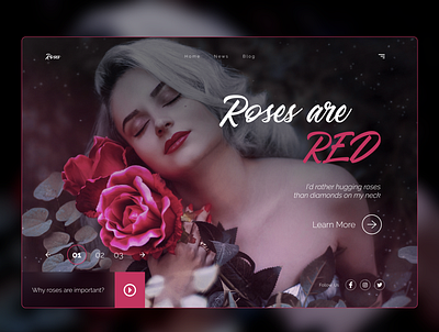Roses are Red art banner banner design design minimal mockup design ui ux web website