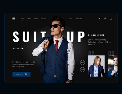 Suit Up art banner banner design design minimal mockup mockup design suit up ui ux web website