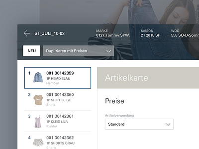 Fashion Retailer Interface