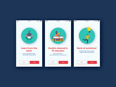 Onboarding Screens adobe xd android app design illustration illustrator onboarding ui ui uidesign ux vector