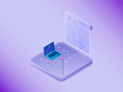 Isometric 3D Software Web Development Concept