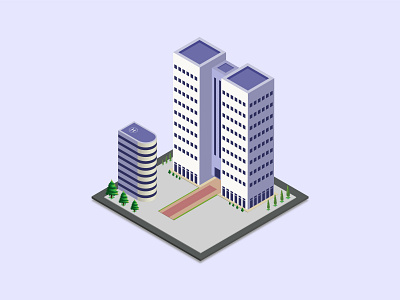 Isometric 3D Building Daylight Concept building