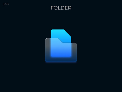 Folder icon Glassmorphism open