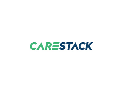CareStack blue brand identity branding carestack dentistry green healthcare india logo logodesign startup tech technology wordmark