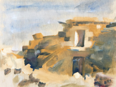 Umm el-Jimal gesture impressions in process oil pallette ruins