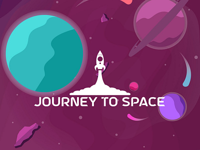 space journey design flat illustration vector